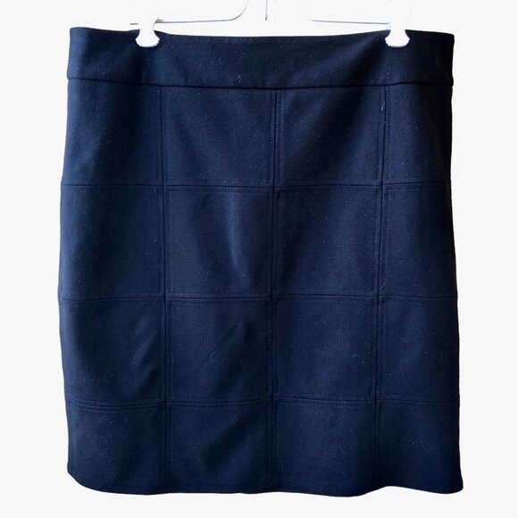 Adrienne Vittadini Studio Black Skirt Knee Length Stitched Pattern - Picture 12 of 13
